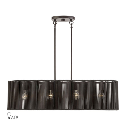 Livex Acordia 4Lt Large Chandelier, Bronze/Chocolate Polyester - 49128-92