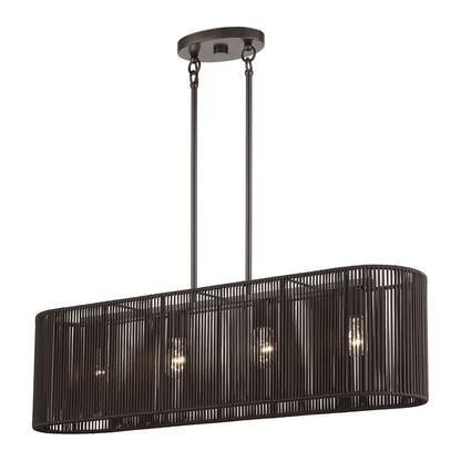 Livex Acordia 4Lt Large Chandelier, Bronze/Chocolate Polyester