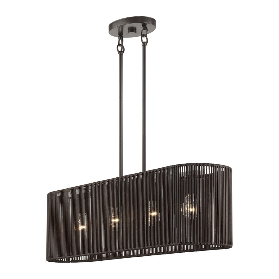 Livex Acordia 4Lt Large Chandelier, Bronze/Chocolate Polyester