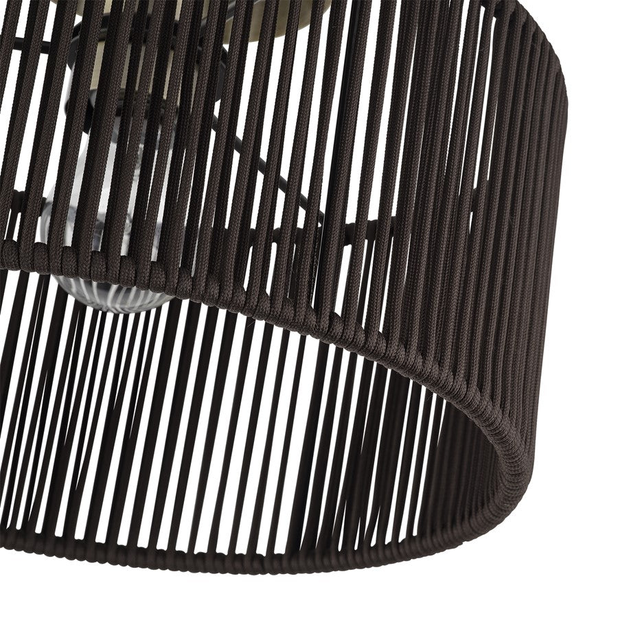 Livex Acordia 1Lt Medium Semi-Flush, Brass/Chocolate Polyester
