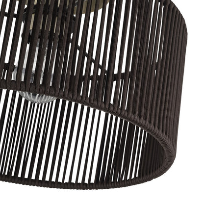 Livex Acordia 1Lt Medium Semi-Flush, Brass/Chocolate Polyester