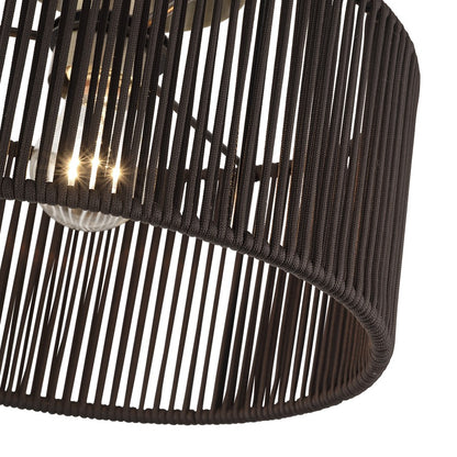 Livex Acordia 1Lt Medium Semi-Flush, Brass/Chocolate Polyester