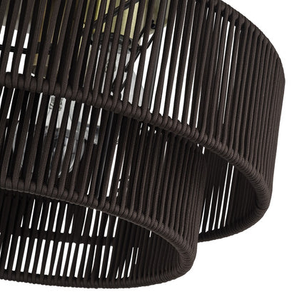 Livex Acordia 3Lt 9" Semi-Flush, Brass/Chocolate Polyester