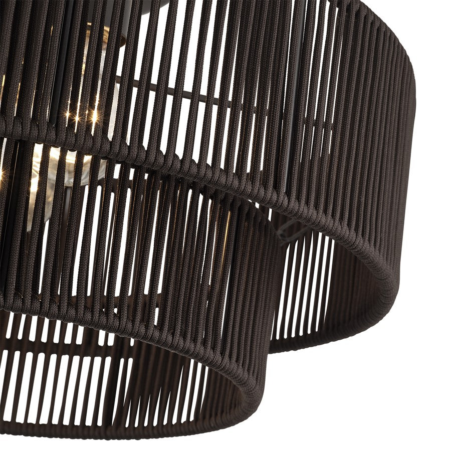 Livex Acordia 3Lt 9" Semi-Flush, Bronze/Chocolate Polyester