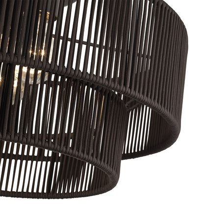 Livex Acordia 3Lt 9" Semi-Flush, Bronze/Chocolate Polyester