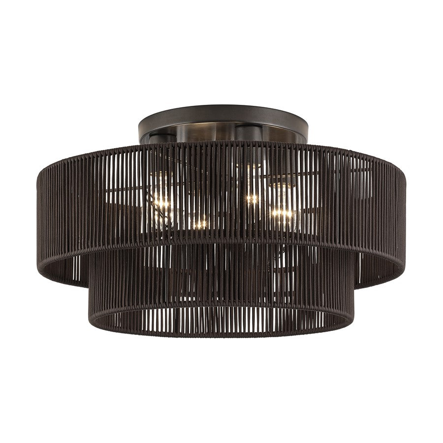 Livex Acordia 4Lt 21" Semi-Flush, Bronze/Chocolate Polyester