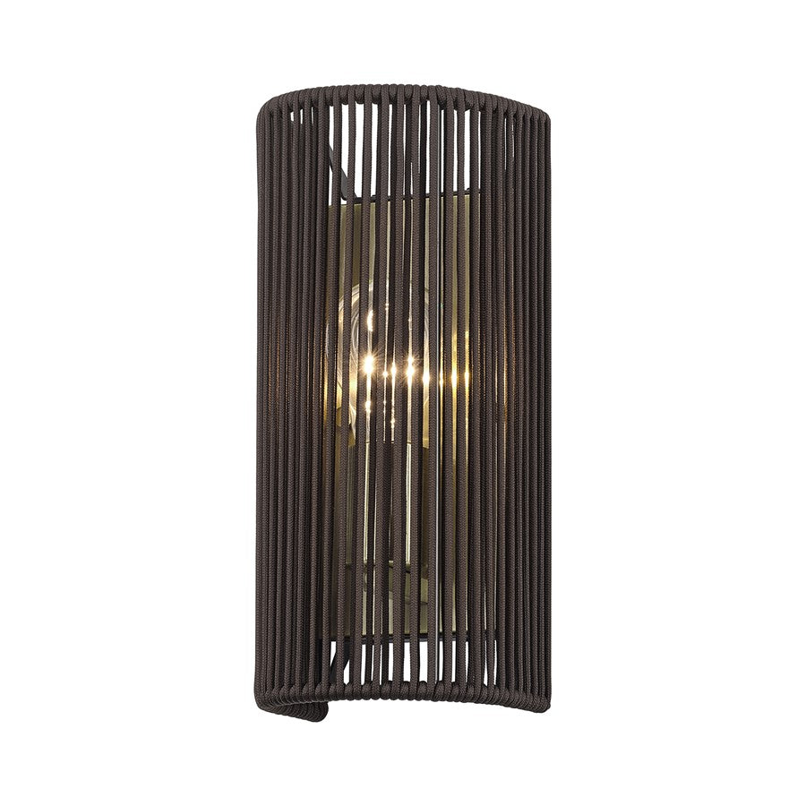 Livex Acordia 1Lt ADA 5" Sconce, Brass/Dark Chocolate Polyester Rope
