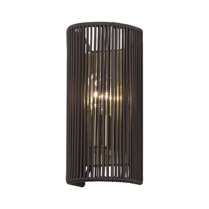 Livex Acordia 1Lt ADA 5" Sconce, Brass/Dark Chocolate Polyester Rope