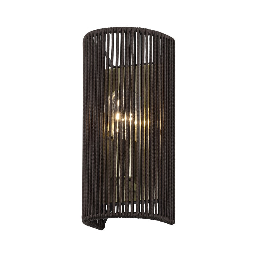 Livex Acordia 1Lt ADA 5" Sconce, Brass/Dark Chocolate Polyester Rope