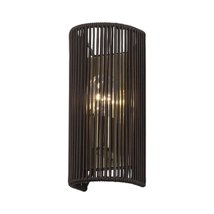 Livex Acordia 1Lt ADA 5" Sconce, Brass/Dark Chocolate Polyester Rope