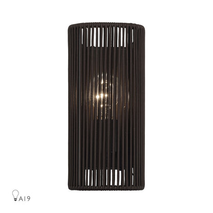 Livex Acordia 1Lt ADA 5" Sconce, Bronze/Dark Chocolate Polyester Rope - 49136-92
