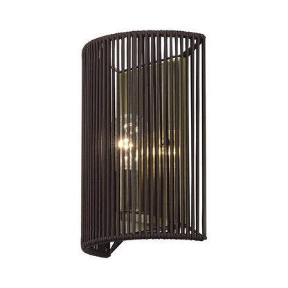 Livex Acordia 1Lt ADA 8" Sconce, Brass/Dark Chocolate Polyester Rope
