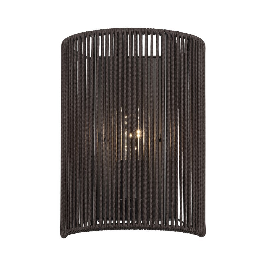 Livex Acordia 1Lt ADA 8" Sconce, Bronze/Dark Chocolate Polyester Rope