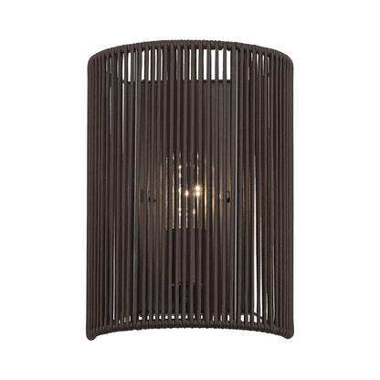 Livex Acordia 1Lt ADA 8" Sconce, Bronze/Dark Chocolate Polyester Rope