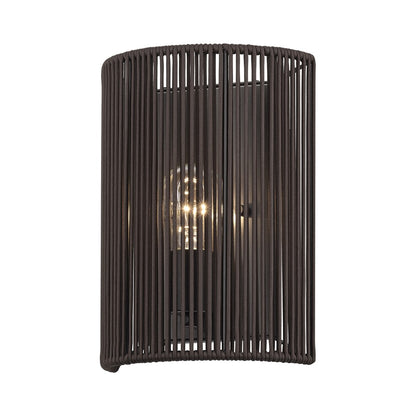 Livex Acordia 1Lt ADA 8" Sconce, Bronze/Dark Chocolate Polyester Rope
