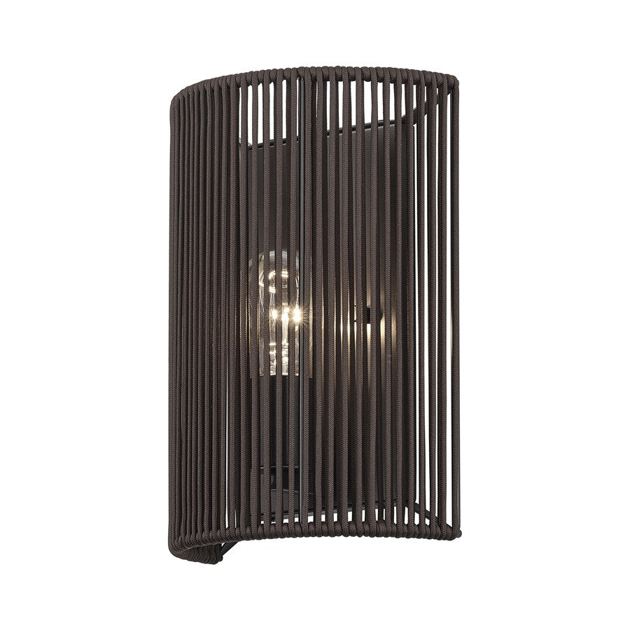 Livex Acordia 1Lt ADA 8" Sconce, Bronze/Dark Chocolate Polyester Rope