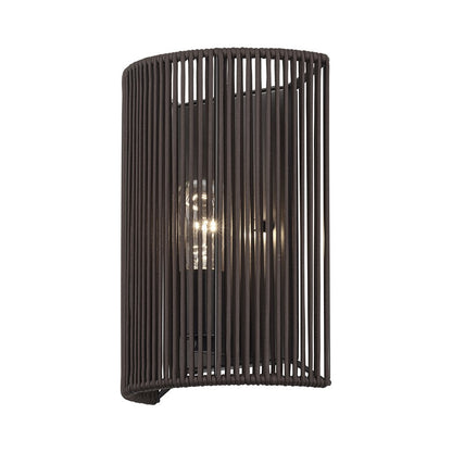 Livex Acordia 1Lt ADA 8" Sconce, Bronze/Dark Chocolate Polyester Rope