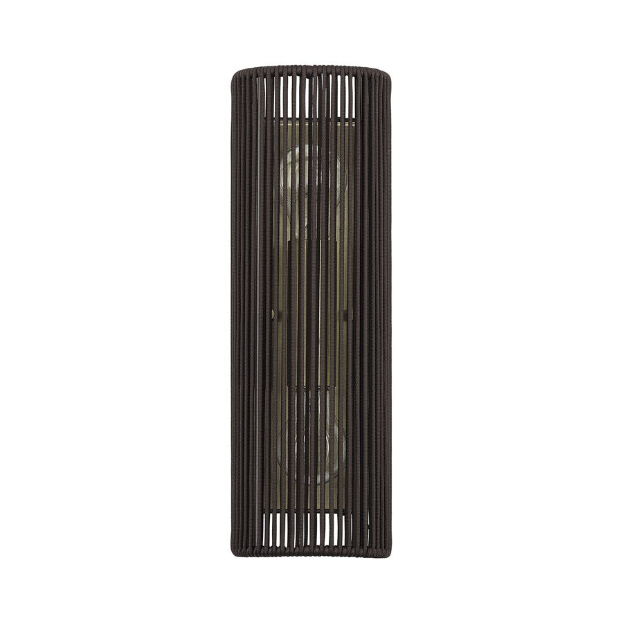 Livex Acordia 2Lt ADA Sconce, Brass/Dark Chocolate Polyester Rope