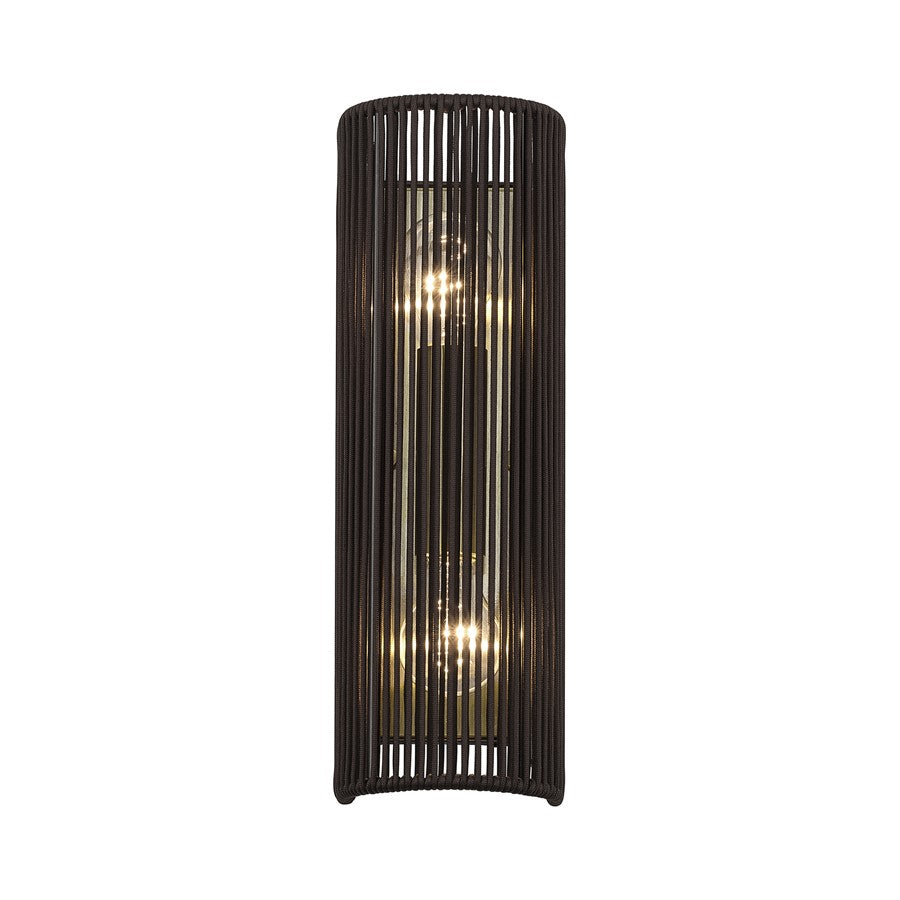 Livex Acordia 2Lt ADA Sconce, Brass/Dark Chocolate Polyester Rope