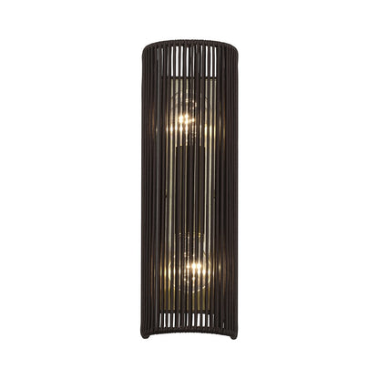 Livex Acordia 2Lt ADA Sconce, Brass/Dark Chocolate Polyester Rope
