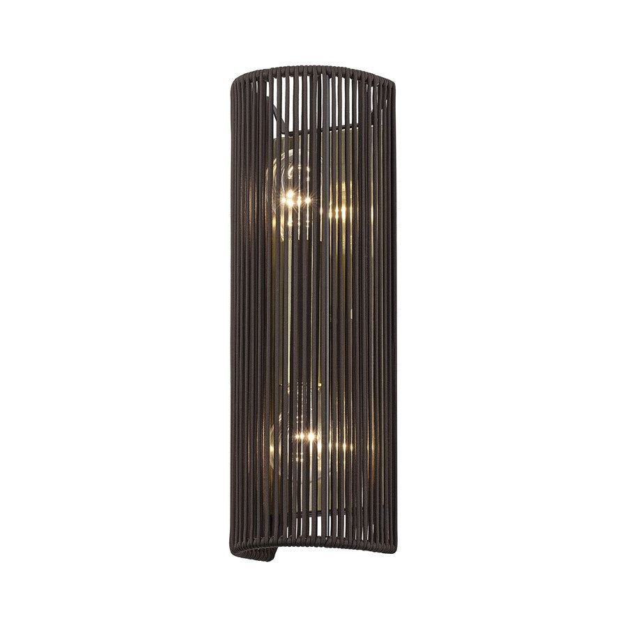 Livex Acordia 2Lt ADA Sconce, Brass/Dark Chocolate Polyester Rope