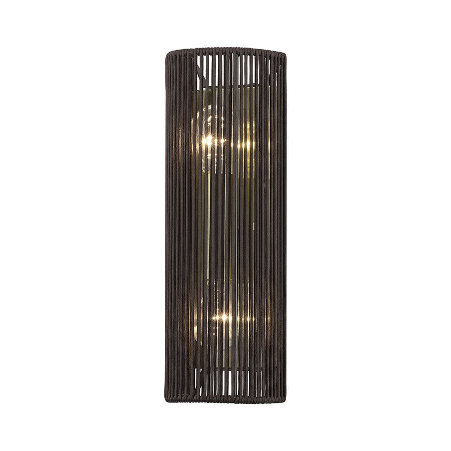 Livex Acordia 2Lt ADA Sconce, Brass/Dark Chocolate Polyester Rope