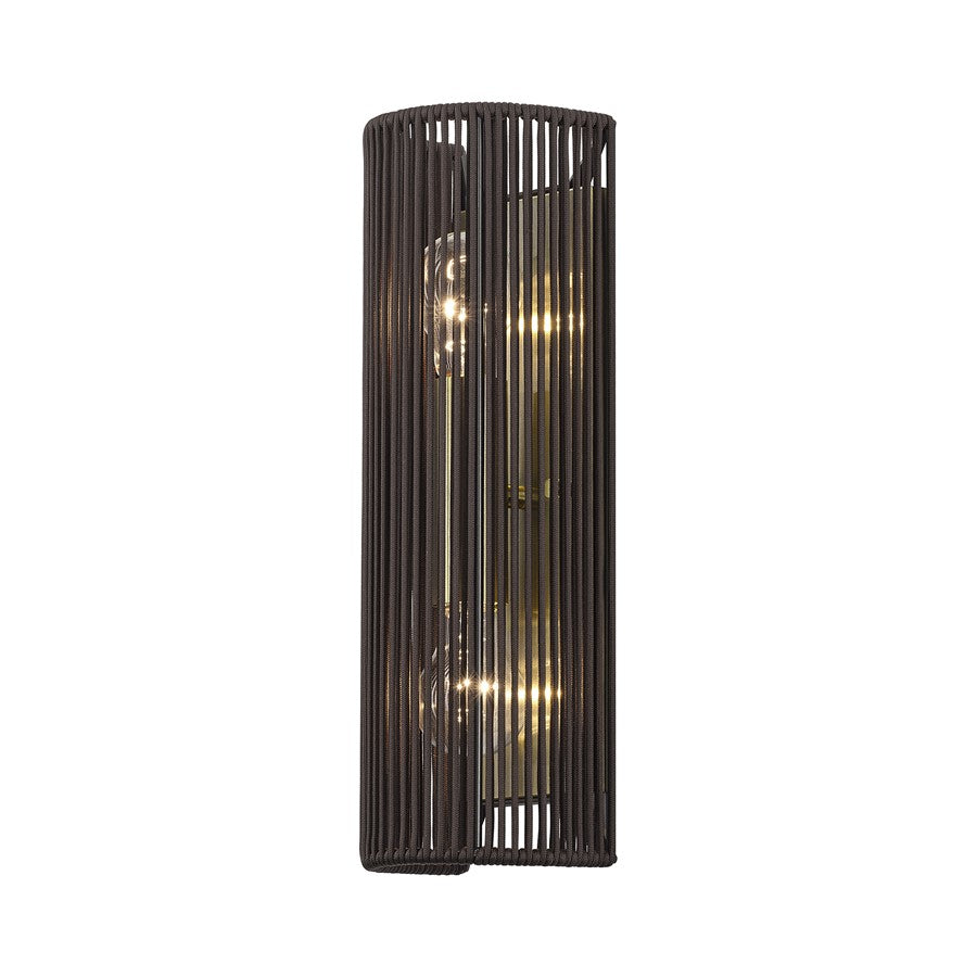 Livex Acordia 2Lt ADA Sconce, Brass/Dark Chocolate Polyester Rope