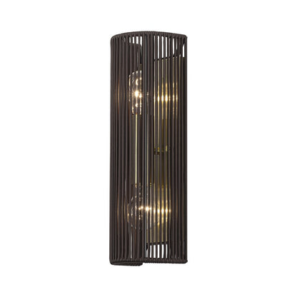 Livex Acordia 2Lt ADA Sconce, Brass/Dark Chocolate Polyester Rope