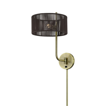 Livex Acordia 1Lt Swing Arm Wall Lamp, Brass/Chocolate Polyester