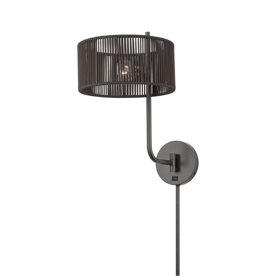 Livex Acordia 1Lt Swing Arm Wall Lamp, Bronze/Chocolate Polyester