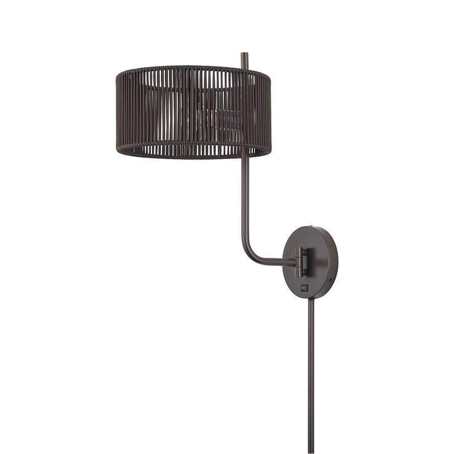 Livex Acordia 1Lt Swing Arm Wall Lamp, Bronze/Chocolate Polyester