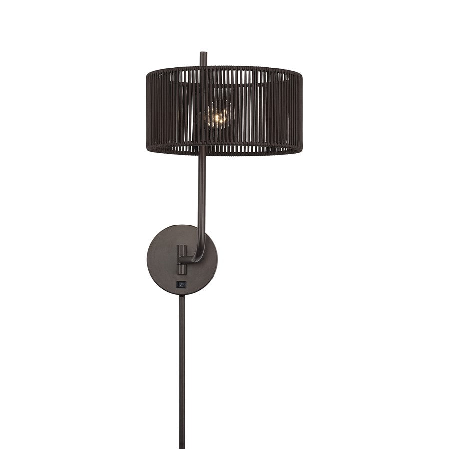 Livex Acordia 1Lt Swing Arm Wall Lamp, Bronze/Chocolate Polyester