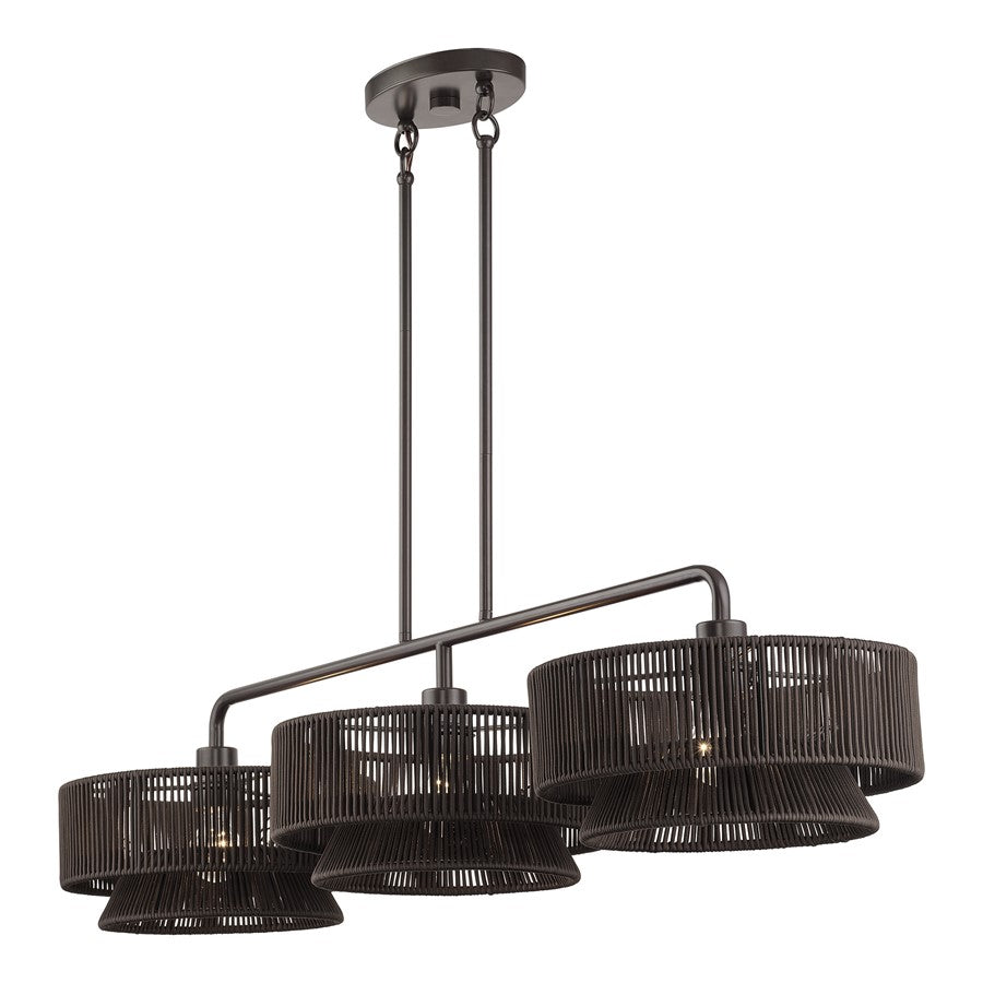 Livex Florell 3Lt Extra Large Chandelier, Bronze/Chocolate Polyester