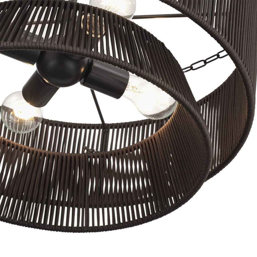 Livex Florell 4Lt Pendant Chandelier, Bronze/Chocolate Polyester