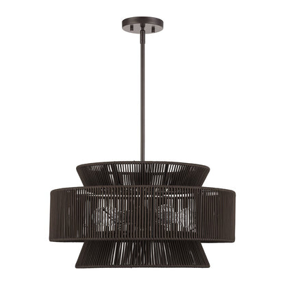 Livex Florell 5Lt Pendant Chandelier, Bronze/Chocolate Polyester