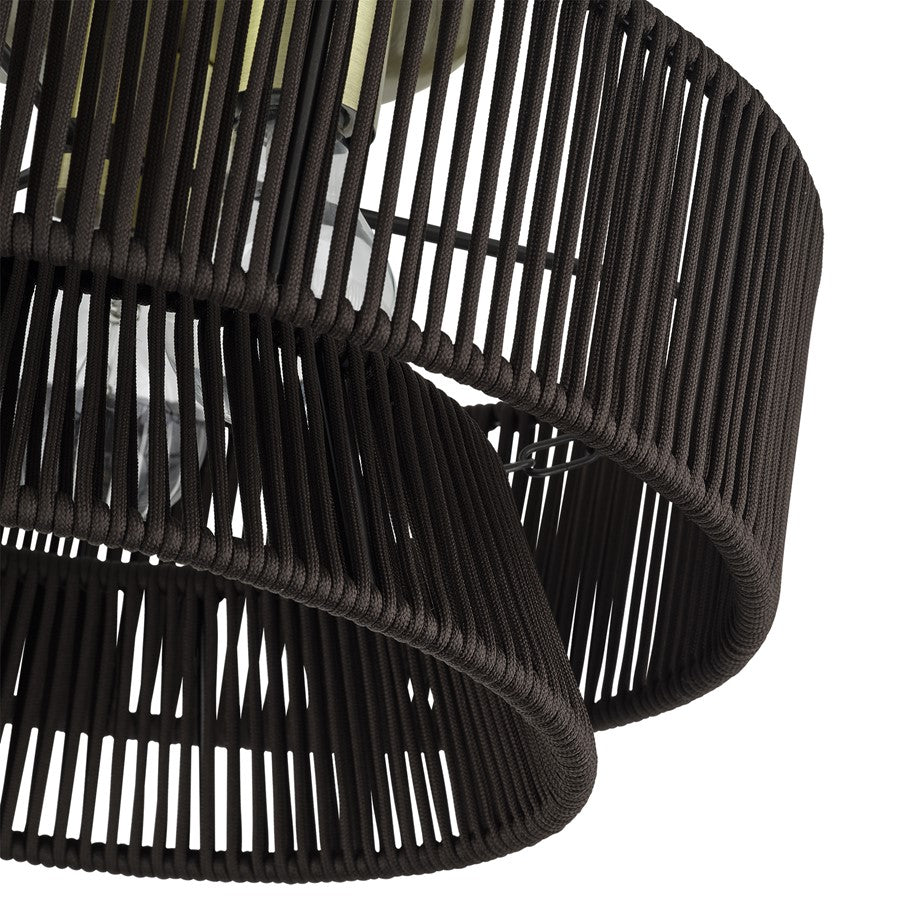 Livex Florell 3Lt 10" Semi-Flush, Brass/Chocolate Polyester