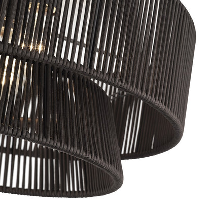 Livex Florell 3Lt 10" Semi-Flush, Bronze/Chocolate Polyester