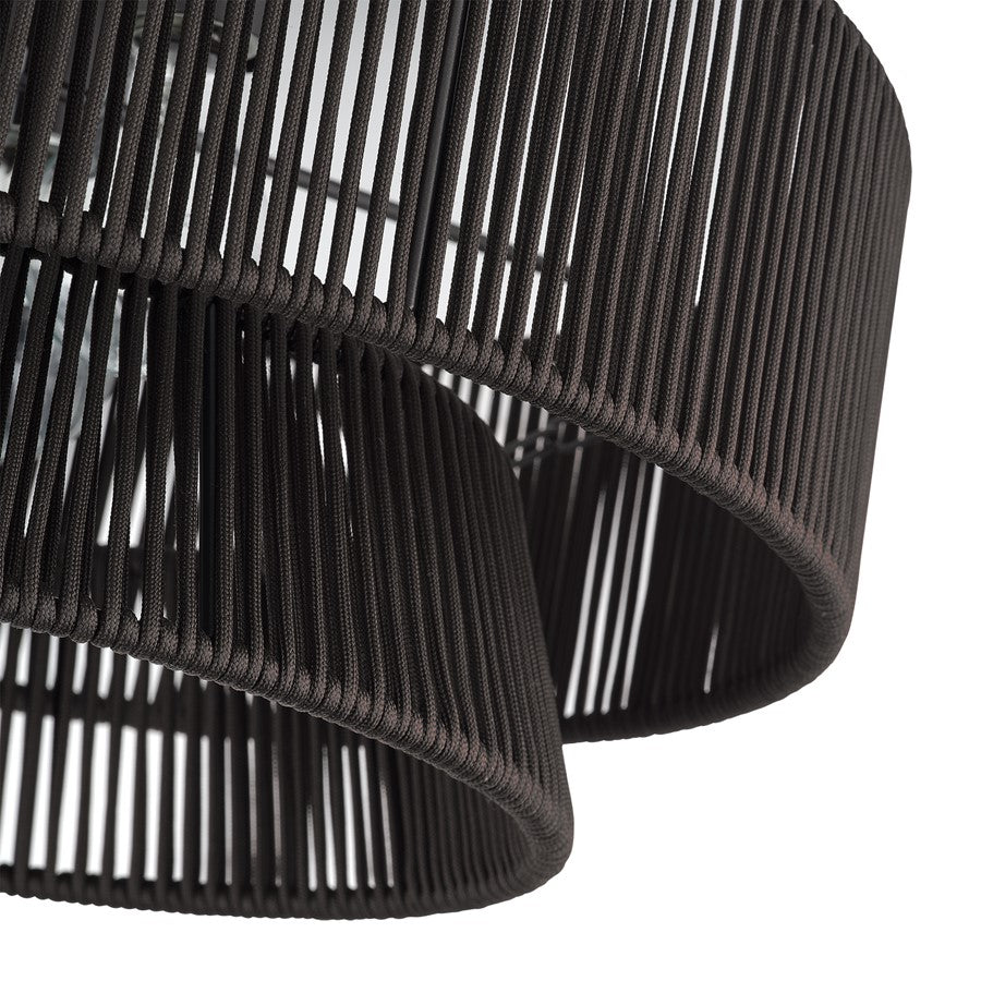 Livex Florell 3Lt 10" Semi-Flush, Bronze/Chocolate Polyester