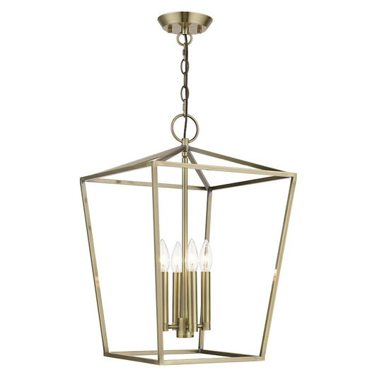 Livex Devonshire 4 Light Chandelier, Antique Brass