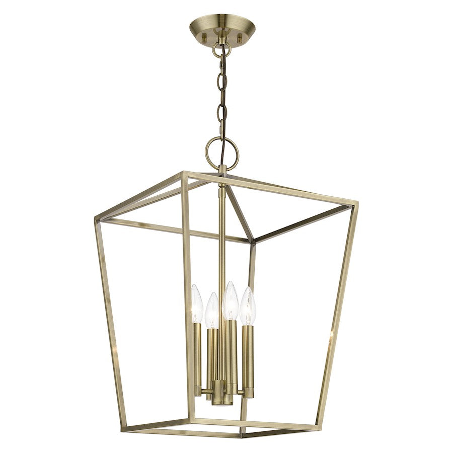 Livex Devonshire 4 Light Chandelier, Antique Brass