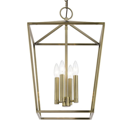 Livex Devonshire 4 Light Chandelier, Antique Brass