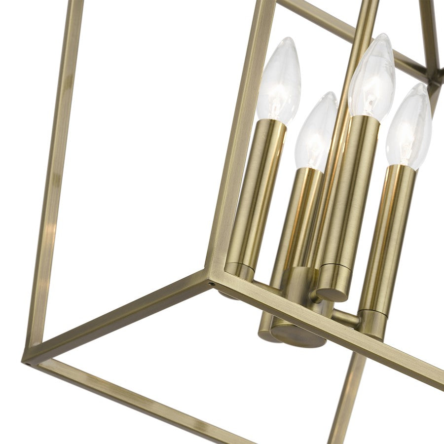 Livex Devonshire 4 Light Chandelier, Antique Brass
