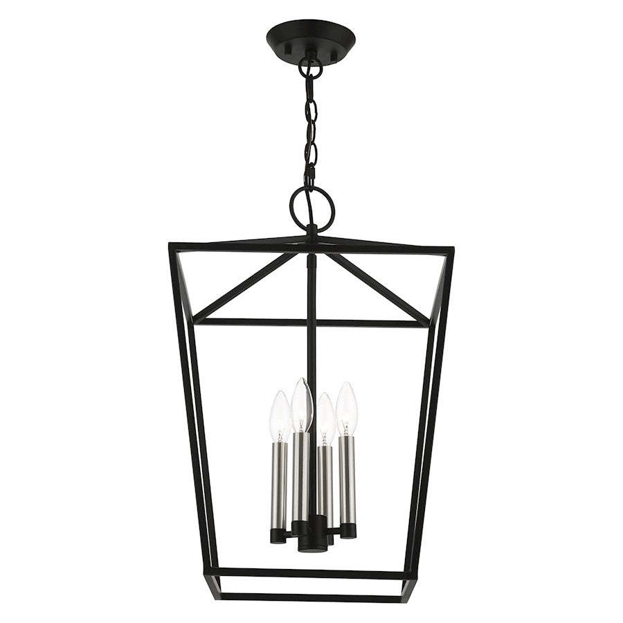 Livex Devonshire 4 Light Chandelier, Black/Brushed Nickel