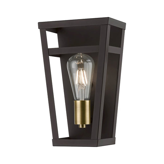 Livex Schofield 1 Light ADA Sconce, Bronze/Antique Brass/Bronze Metal