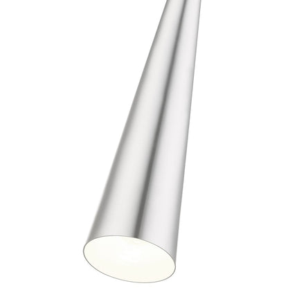 Livex Andes 1 Light Single Tall Pendant, Aluminum/Chrome/White