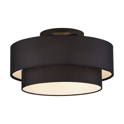 Livex Bainbridge 3Lt Large Semi-Flush, Black/Black/White