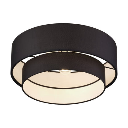 Livex Bainbridge 3Lt Large Semi-Flush, Black/Black/White