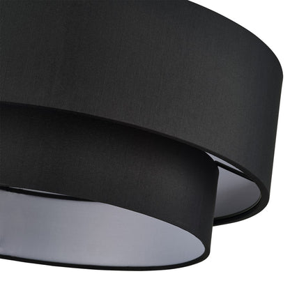 Livex Bainbridge 3Lt Large Semi-Flush, Black/Black/White