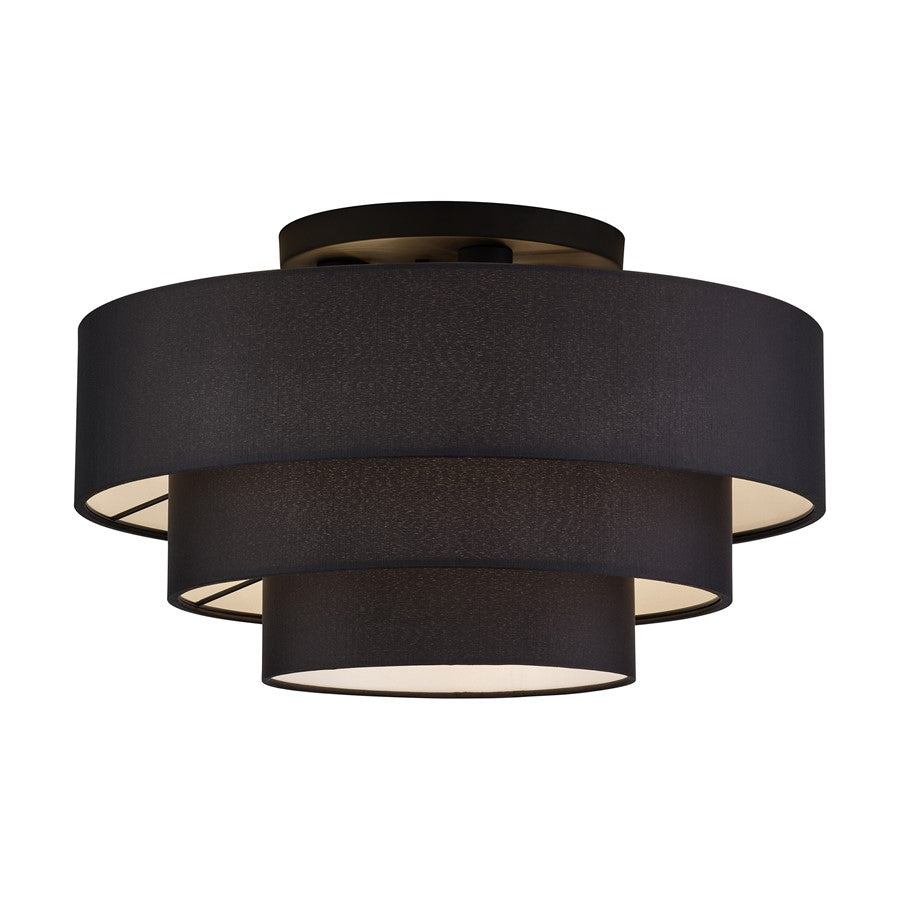 Livex Bainbridge 4Lt Extra Large Semi-Flush, Black/Black/White - 50268-04