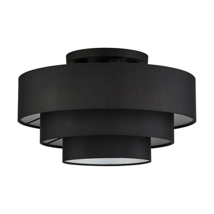 Livex Bainbridge 4Lt Extra Large Semi-Flush, Black/Black/White